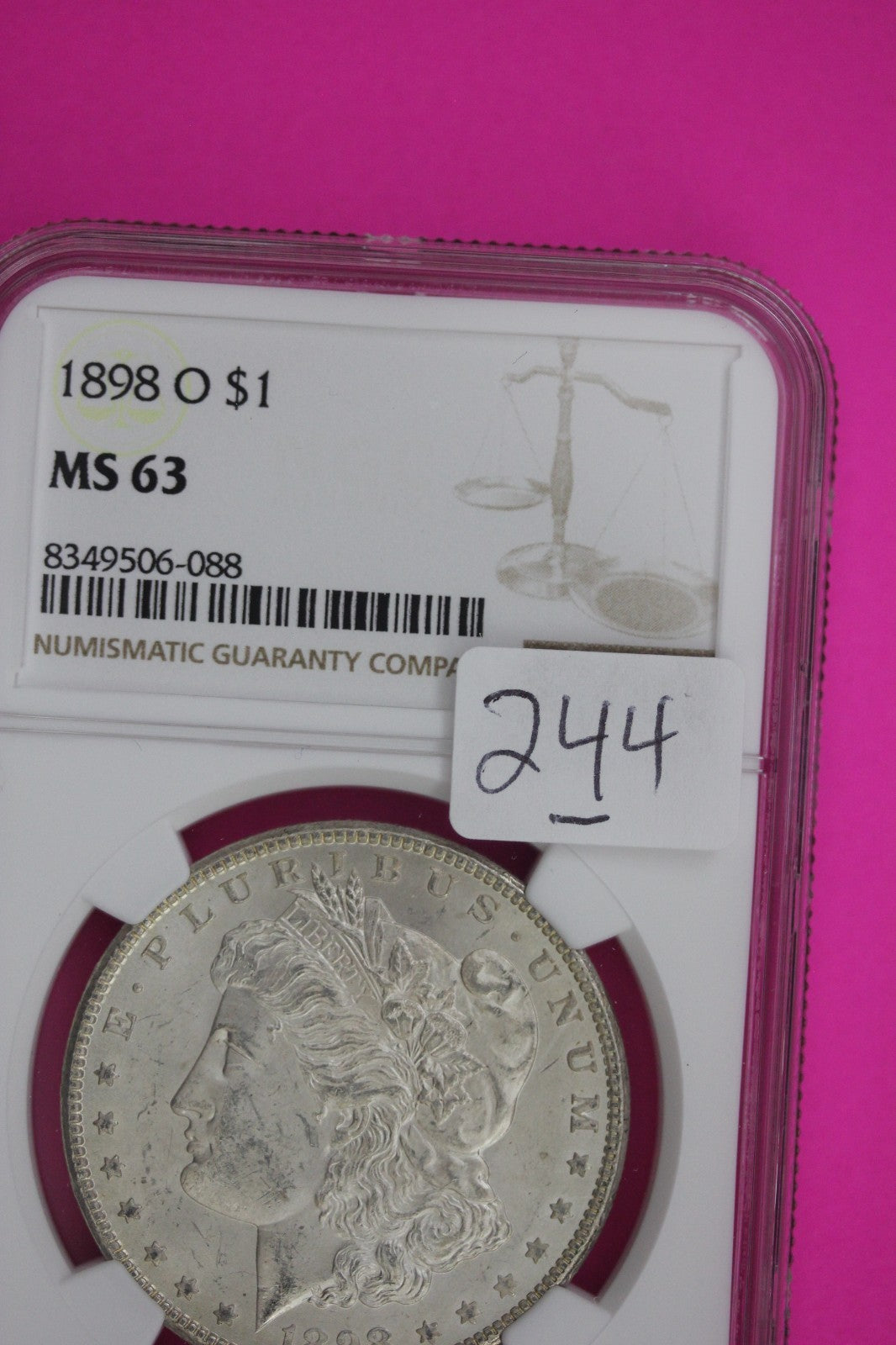 1898 O MS 63 Liberty Morgan Silver Dollar NGC Certified Graded Authentic 244