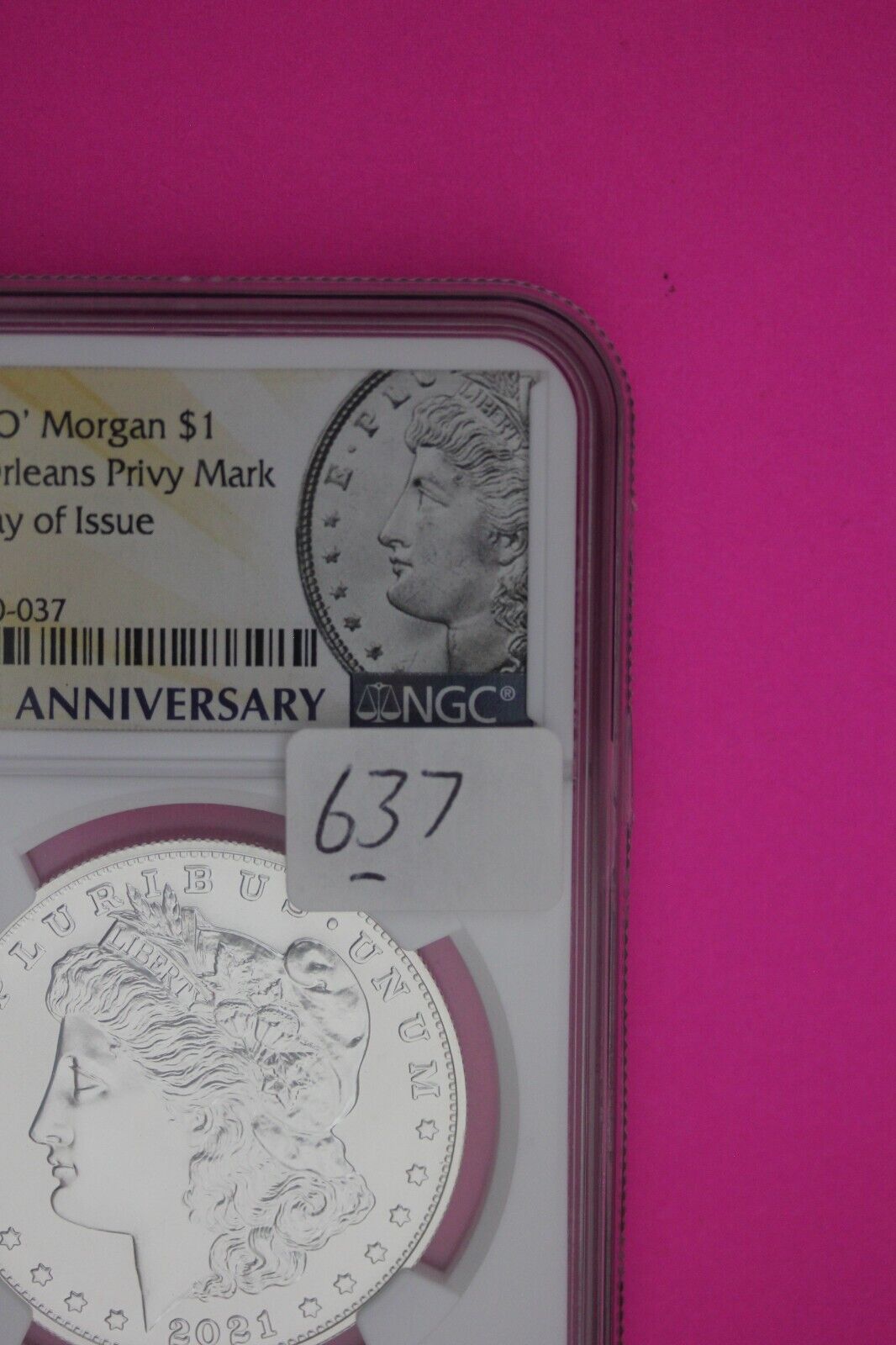 Rare 2021 O MS 70 New Orleans Privy Mark Morgan Silver Dollar NGC 1rst Day 637