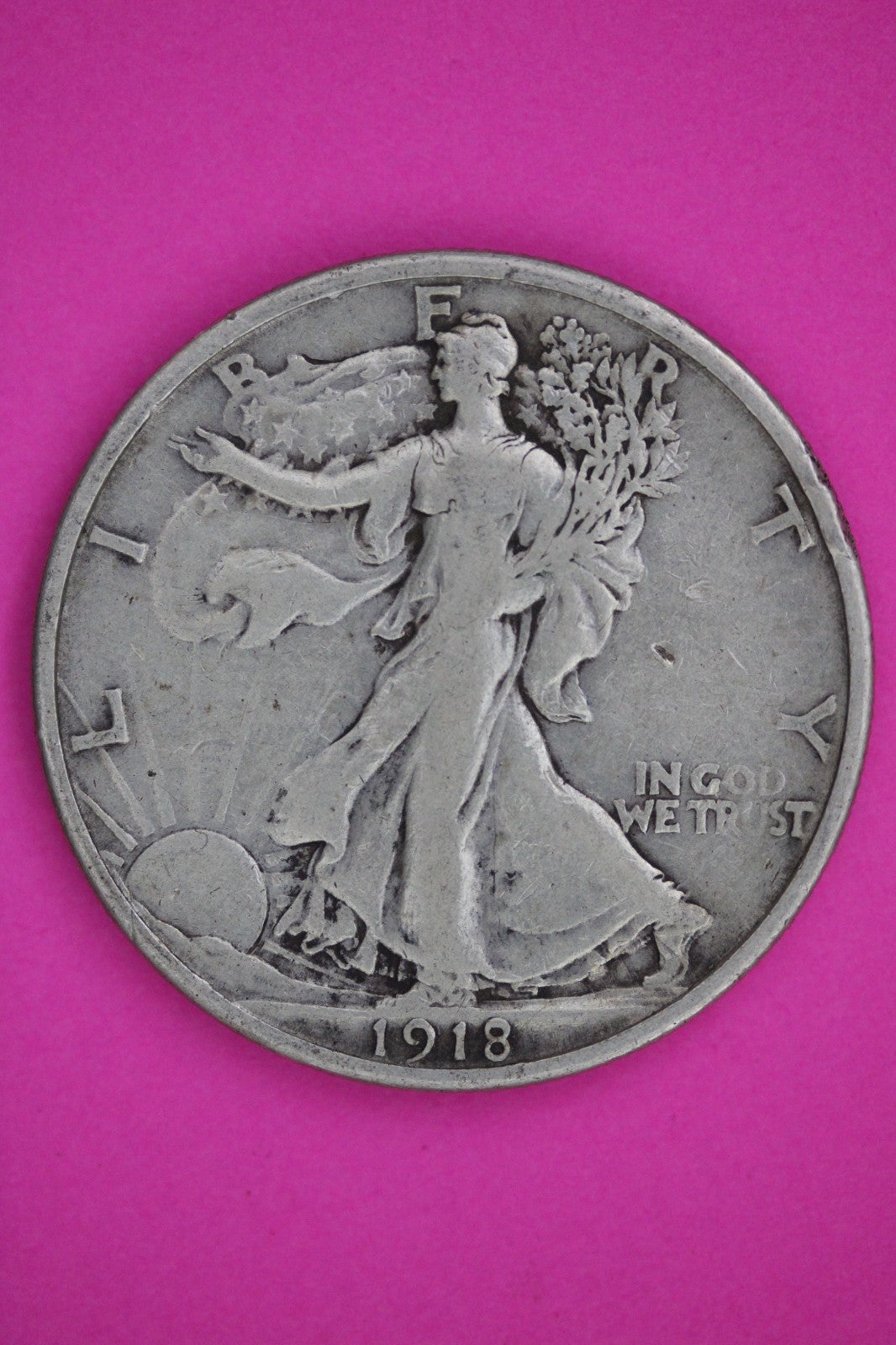 1918 P Walking Liberty Walker Half Dollar Coin Guaranteed Authentic Genuine 2407
