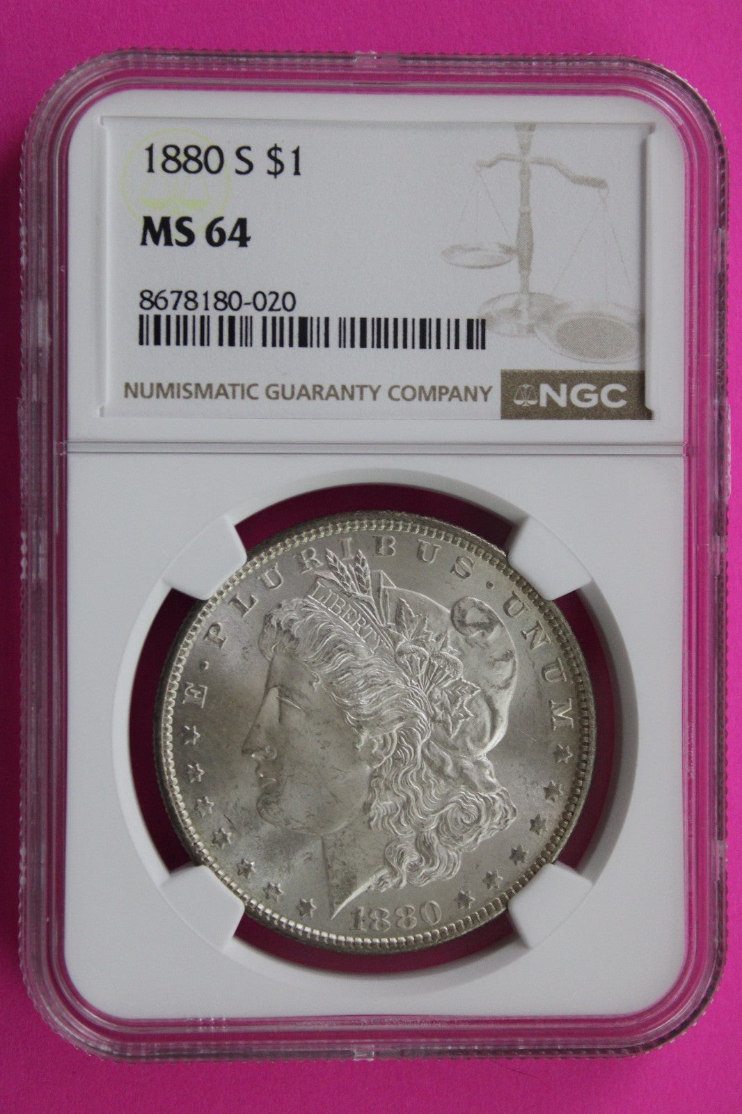 1880 S MS 64 Liberty Morgan Silver Dollar NGC Certified Graded Authentic 760
