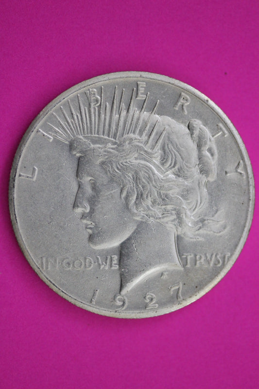 1927 P Peace Silver Dollar LIberty Coin Guaranteed Genuine American Seller 2016