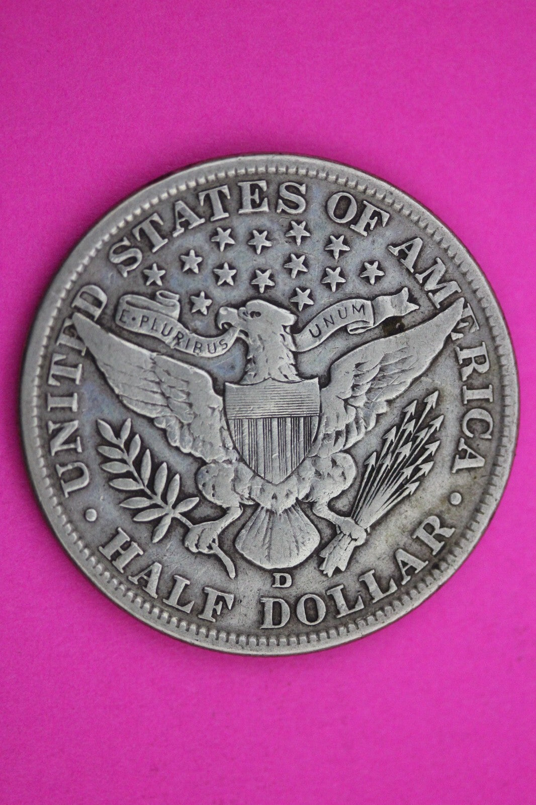 1913 D Barber Liberty Half Dollar Scarce Semi Key Date Silver Old Coin 0024