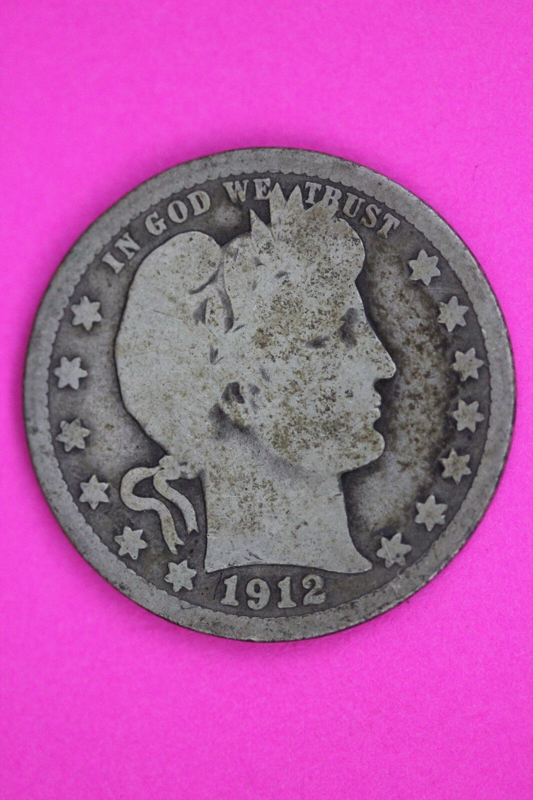 1912 S Barber Liberty Silver Quarter Guaranteed Authentic & Genuine Coin 1467