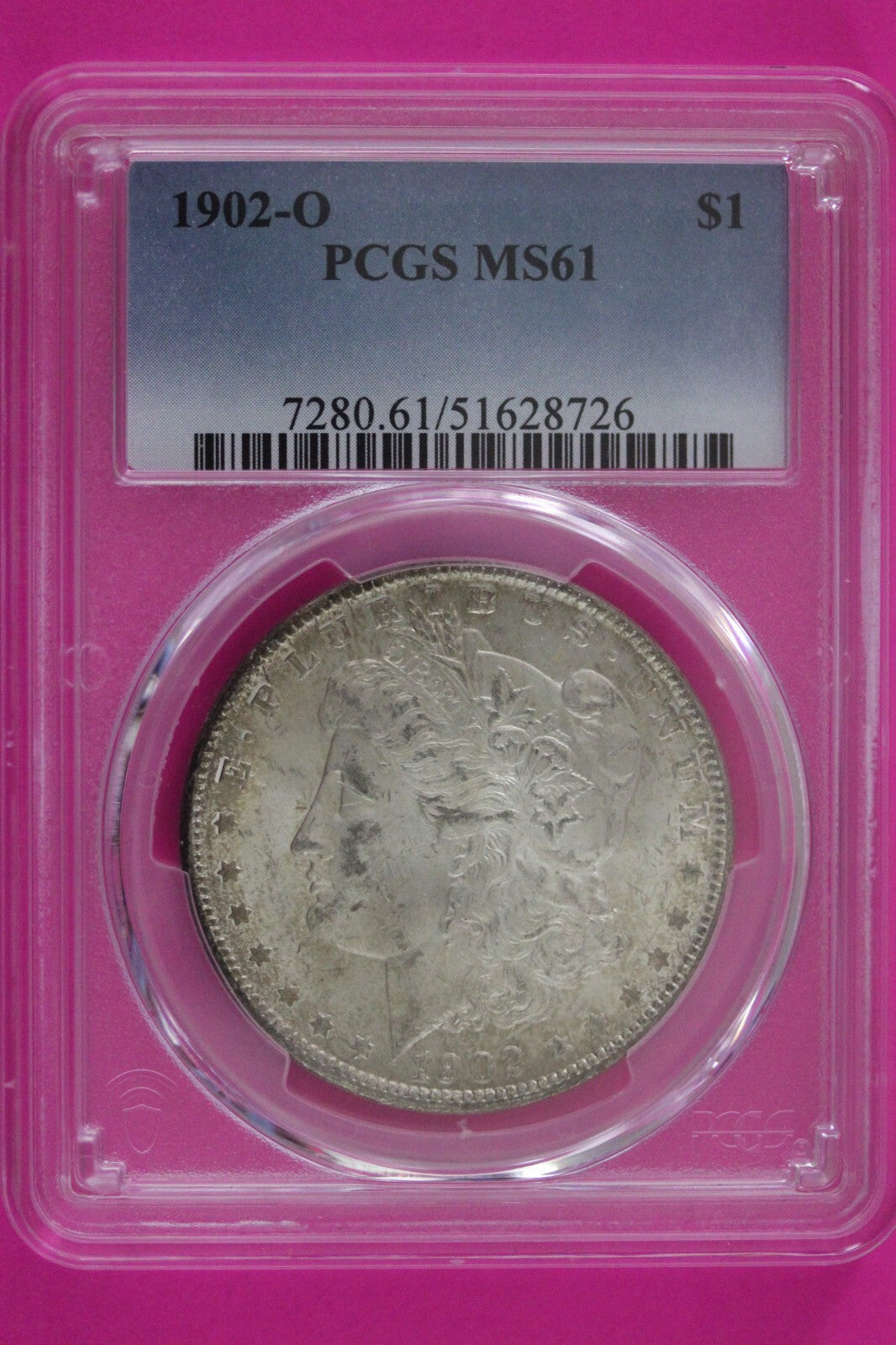 Toned 1902 O MS 61 Liberty Morgan Silver Dollar PCGS Certified Graded Slab 1057
