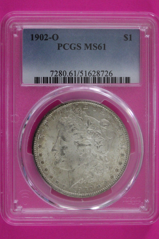 Toned 1902 O MS 61 Liberty Morgan Silver Dollar PCGS Certified Graded Slab 1057