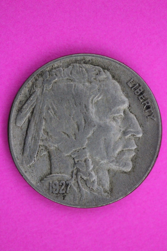 High Grade 1927 P Buffalo Indian Nickel Exact Coin Pictured Free Shipping 0052