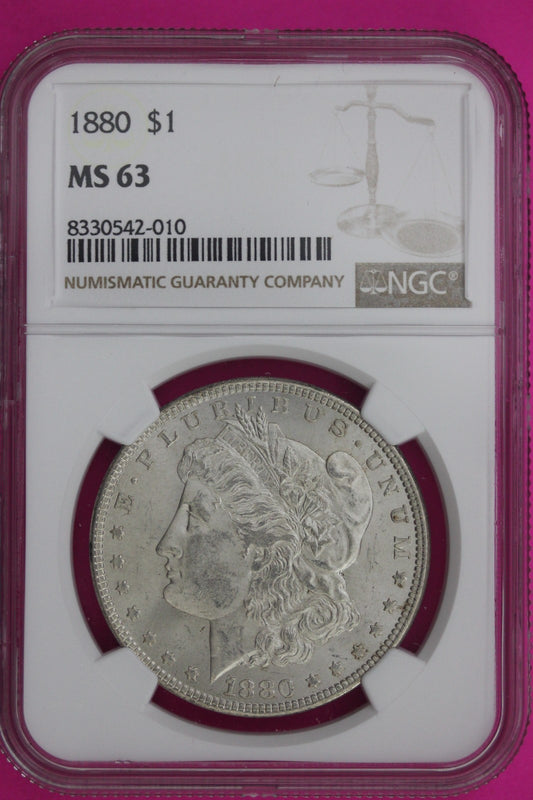 1880 P MS 63 Liberty Morgan Silver Dollar NGC Certified Graded Authentic 1099