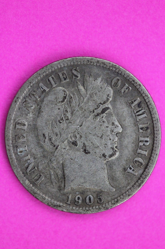 1905 P Barber Liberty Dime Scarce Semi Key Date Silver Coin Free Shipping 0082