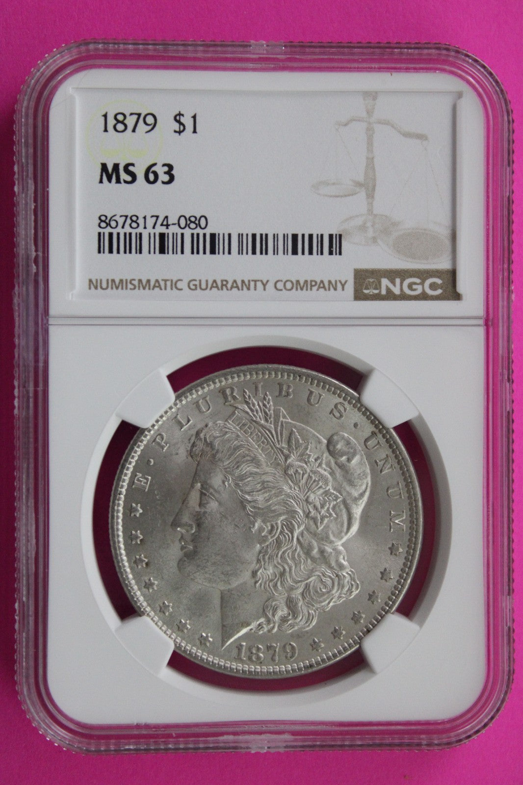 1879 P MS 63 Liberty Morgan Silver Dollar NGC Certified Graded Authentic 757
