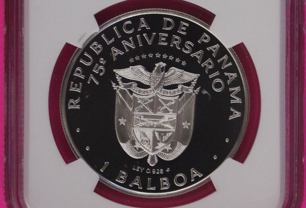1978 Panama PF 67 Ultra Cameo Proof Silver Balboa NGC Certified Graded Slab 1003