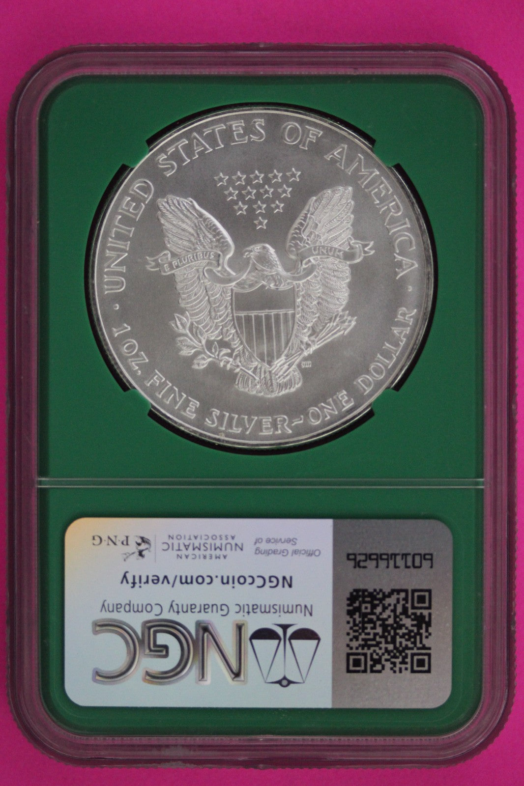 1997 Early Production Struck in 1996 MS 69 Silver Eagle Coin NGC Certified 890