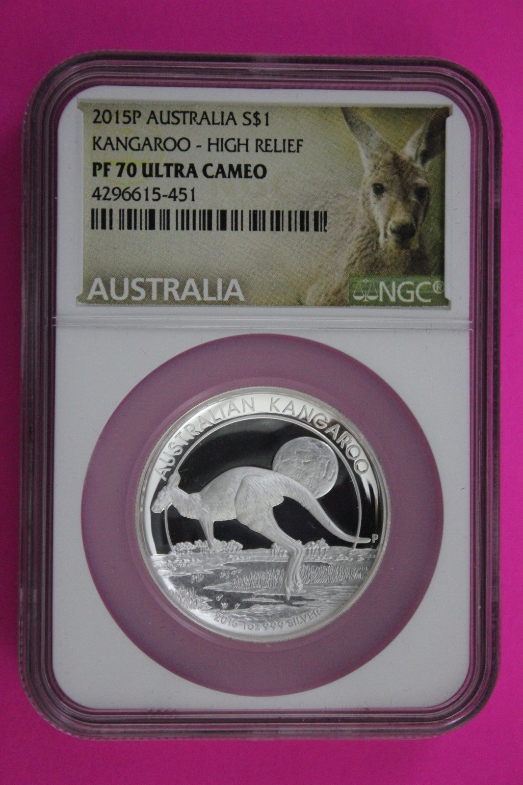 2015 PF 70 High Relief Australia Kangaroo $1 Dollar NGC Certified Graded 6009