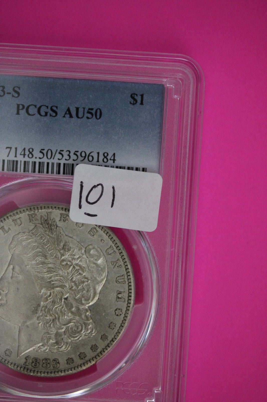 1883 S AU 50 Liberty Morgan Silver Dollar PCGS Graded Authentic Certified 101