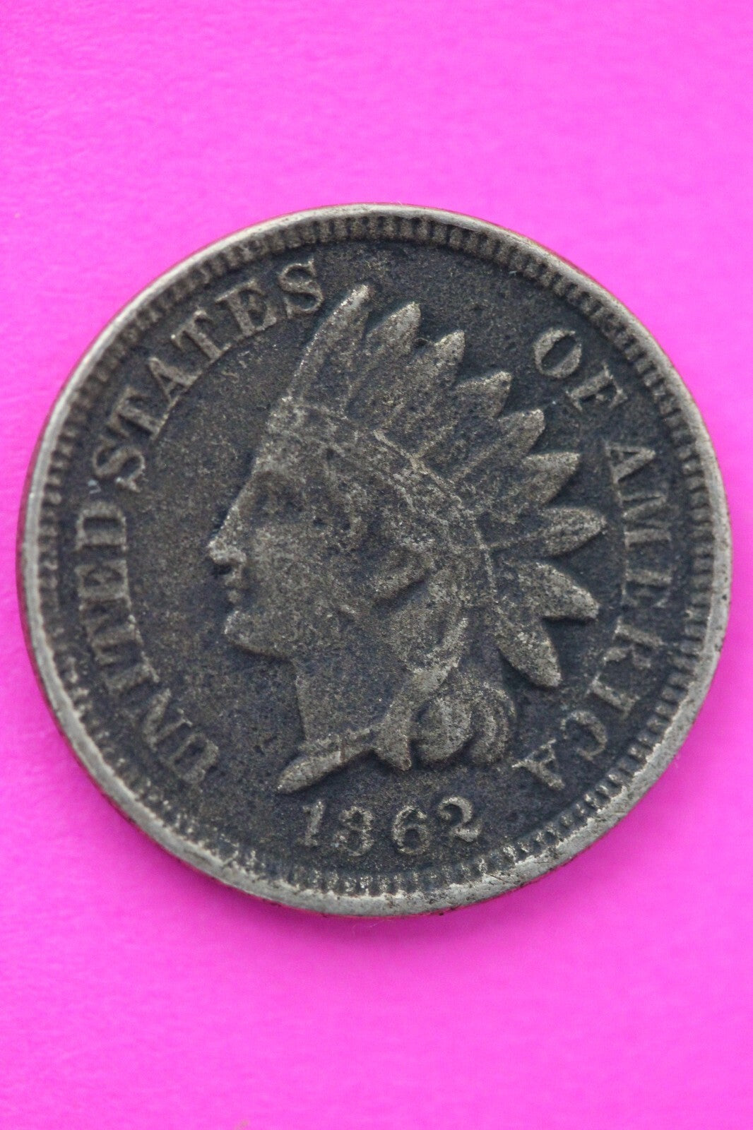 1862 Copper Nickel Indian Head Cent Penny Early Type Coin Exact Coin Pictured 66