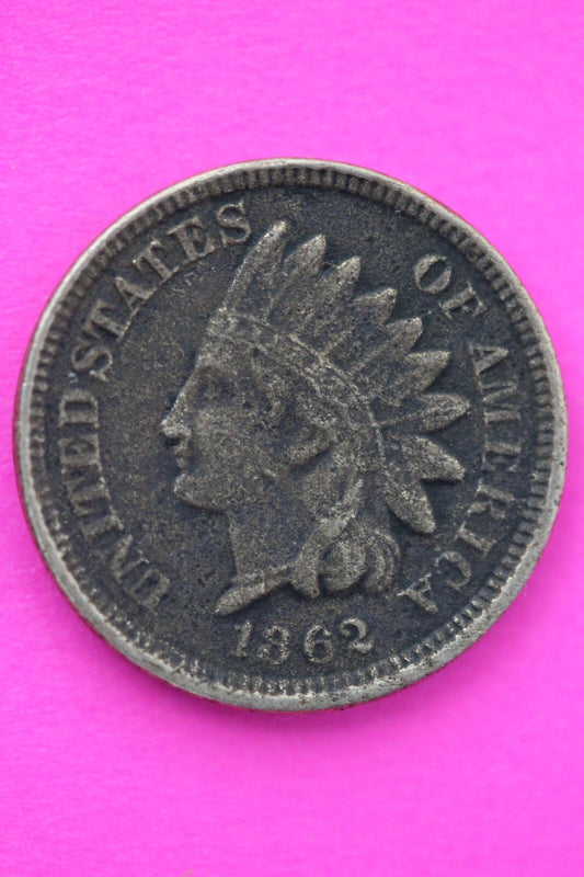 1862 Copper Nickel Indian Head Cent Penny Early Type Coin Exact Coin Pictured 66
