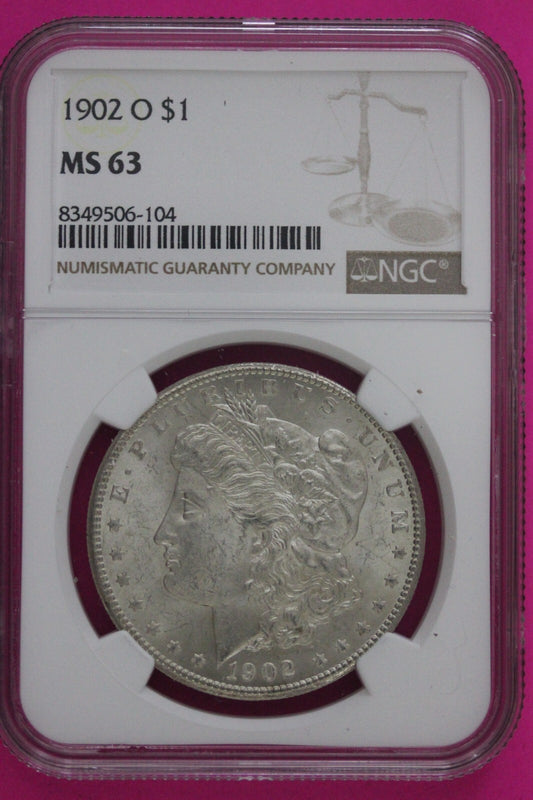 1902 O MS 63 Liberty Morgan Silver Dollar NGC Certified Graded Authentic 702