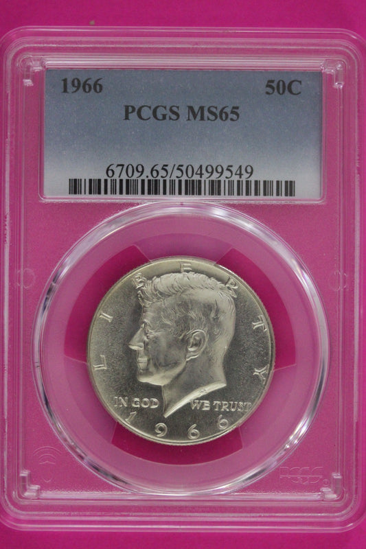 1966 MS 65 Kennedy Half Dollar NGC Graded Certified Authentic Slab Silver 69