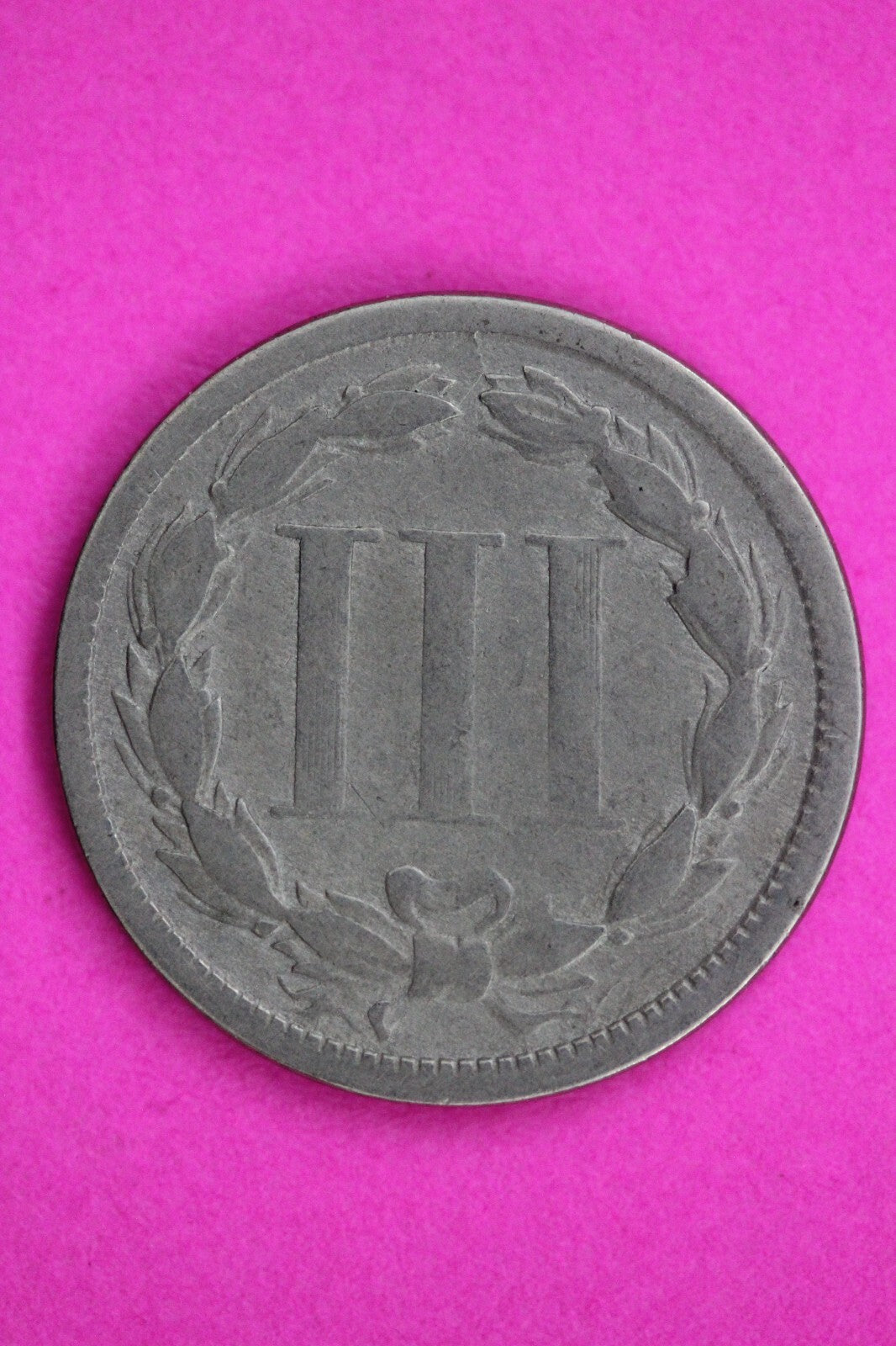 1867 Three 3 Cent Nickel Guaranteed Authentic & Genuine Fast Free Shipping 1541