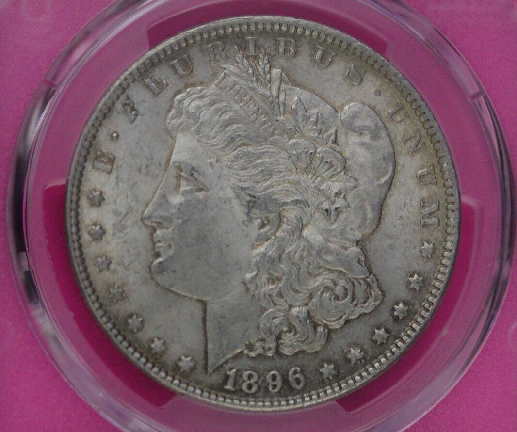 Toned 1896 P MS 63 Morgan Liberty Silver Dollar PCGS Certified Slab 26