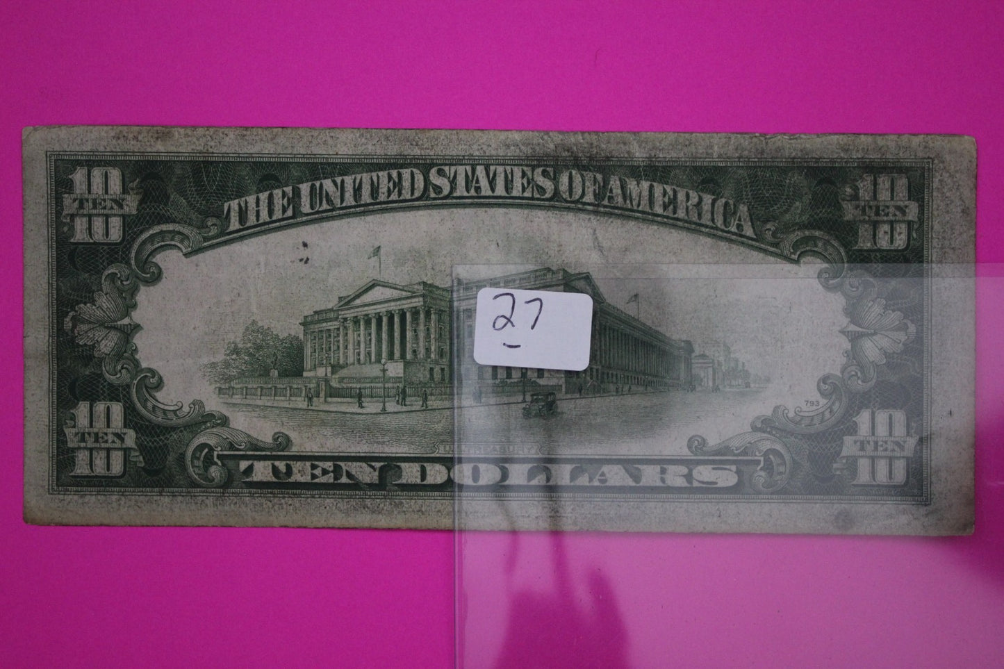 1934 A $10 Ten Dollars Silver Certificate FR 2309 Made For North Africa Use 27