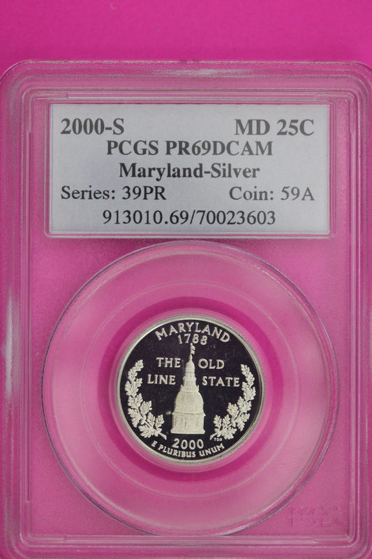 1999 S PF 69 Maryland Silver State Quarter PCGS Certified Authentic Slab 236