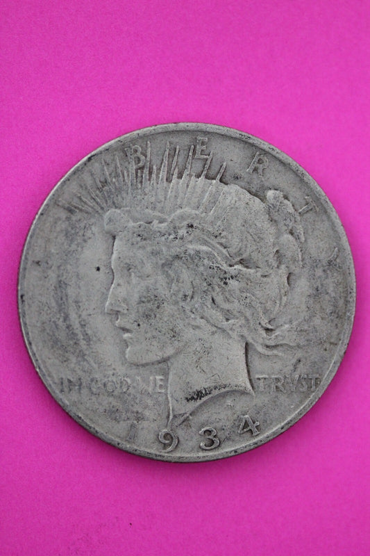 1934 P Liberty Peace Silver Dollar  Semi Key Date Coin Philadelphia Mint 20