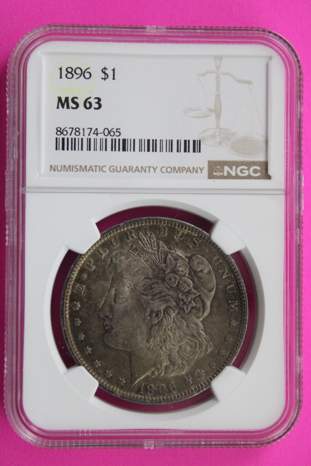 1896 P MS 63 Liberty Morgan Silver Dollar NGC Certified Graded Authentic 834