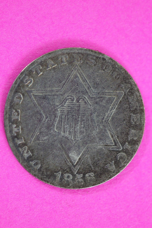 1856 Trime 3 Three Cent Silver Dime Exact Coin Shown In Pics Semi Key Date 77