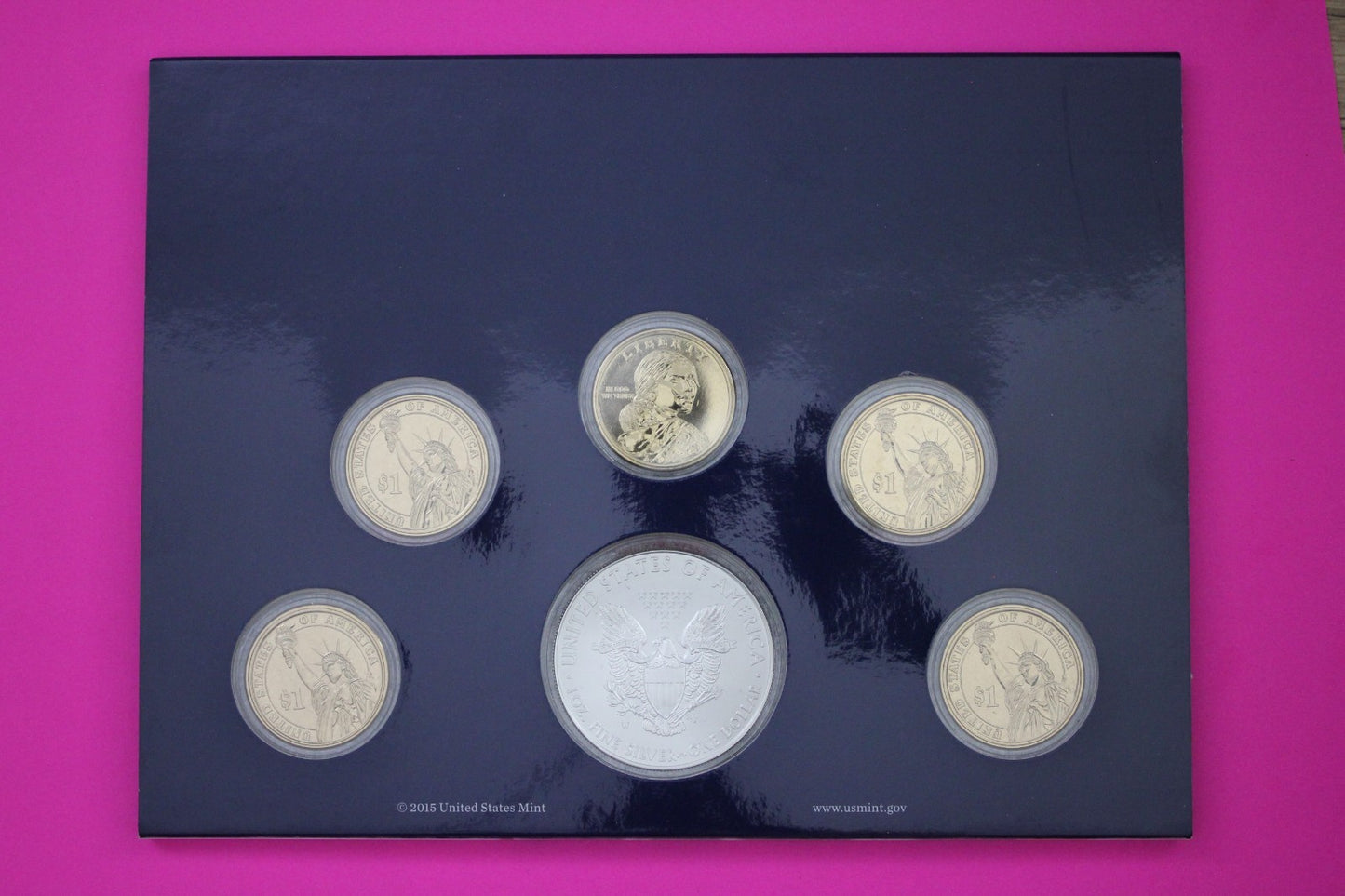 Gem 2015 Brilliant Uncirculated 6 Dollars U.S. Mint Set Silver Eagle COA 9068