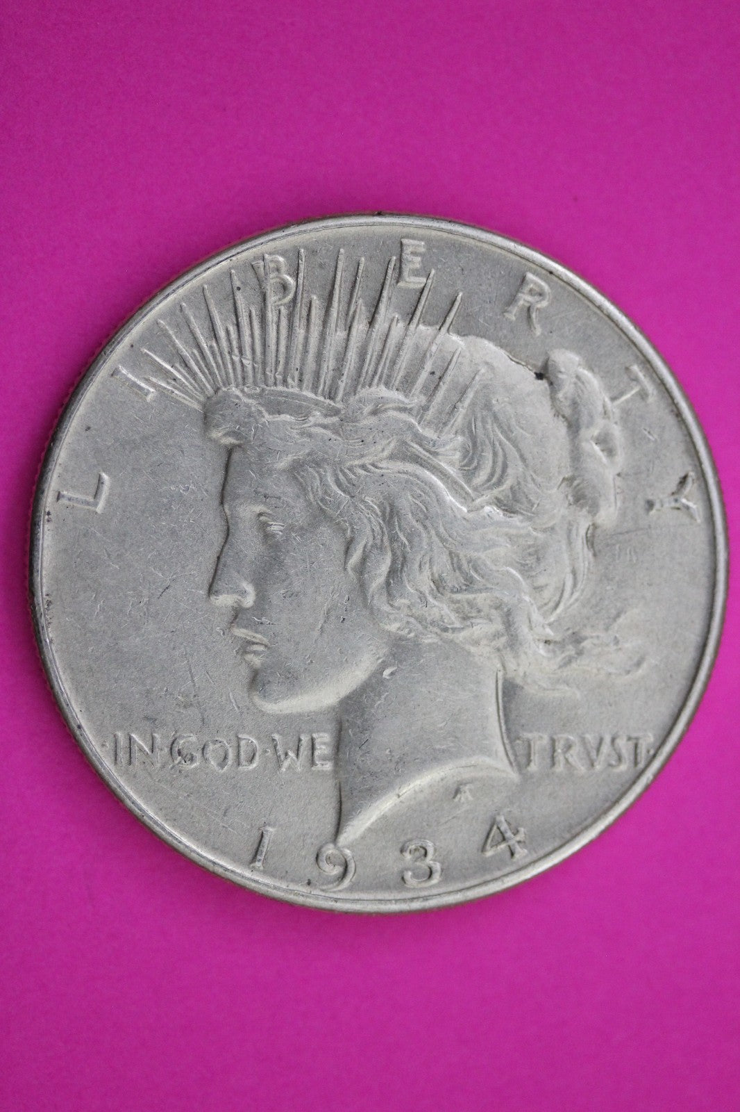 1934 P Peace Silver Dollar LIberty Coin Guaranteed Genuine American Seller 2002