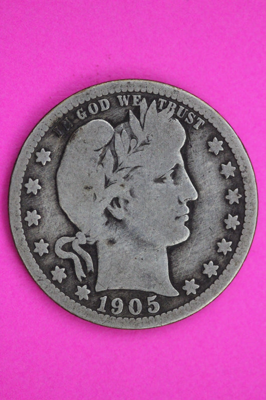 1905 S Barber Liberty Silver Quarter Guaranteed Authentic & Genuine Coin 1206