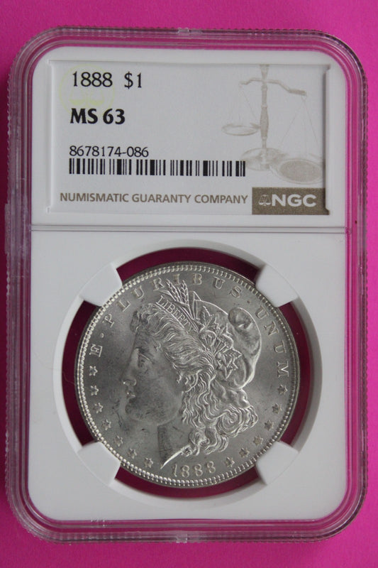 1888 P MS 63 Liberty Morgan Silver Dollar NGC Certified Graded Authentic 832