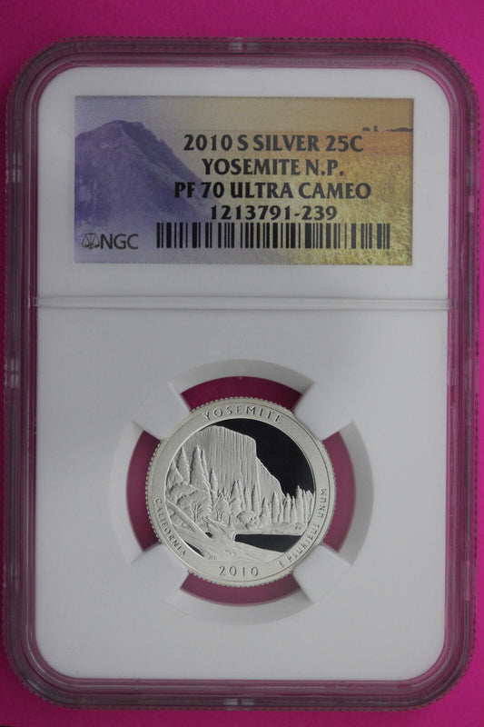 2010 S PF 70 Silver Quarter Yosemite National Park NGC Graded Certified Slab 438