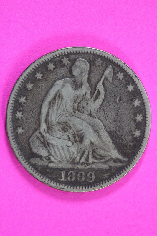 1869 S Seated Liberty Half Dollar Silver Semi Key Date Exact Coin In Pics 32