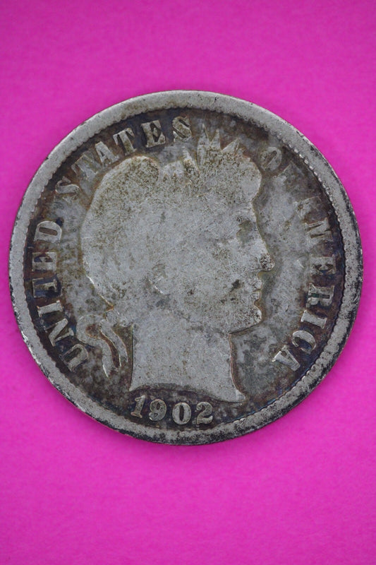 1902 O Barber Liberty Dime Scarce Semi Key Date Silver Coin New Orleans Mint 177