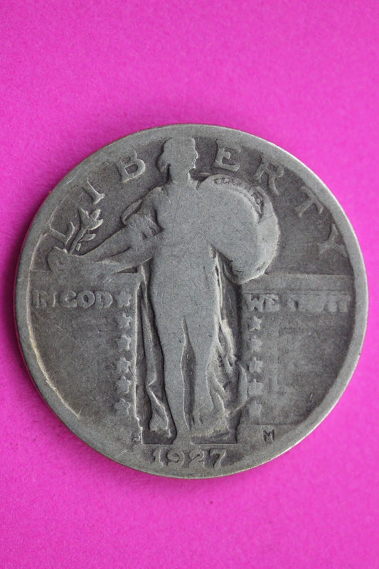 1927 S Standing Liberty Silver Quarter Semi Key Date Coin Guaranteed Real 0880N