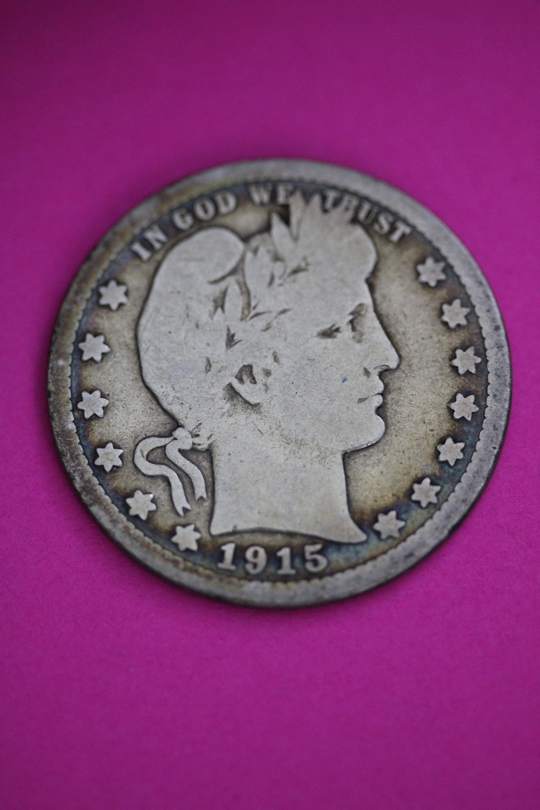 1915 S Barber Liberty Quarter Silver Guaranteed Authentic & Genuine Coin 2896