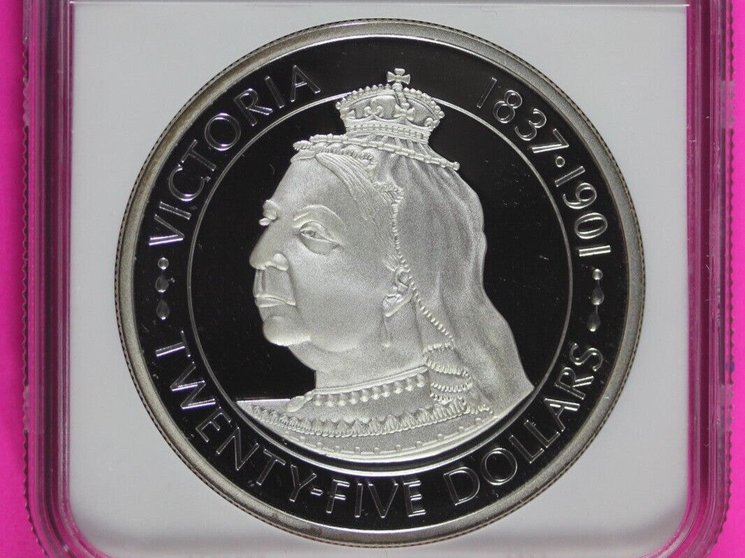 Top Pop 1977 PF 69 Cayman Islands Victoria $25 Dollars Silver Coin NGC Slab 540