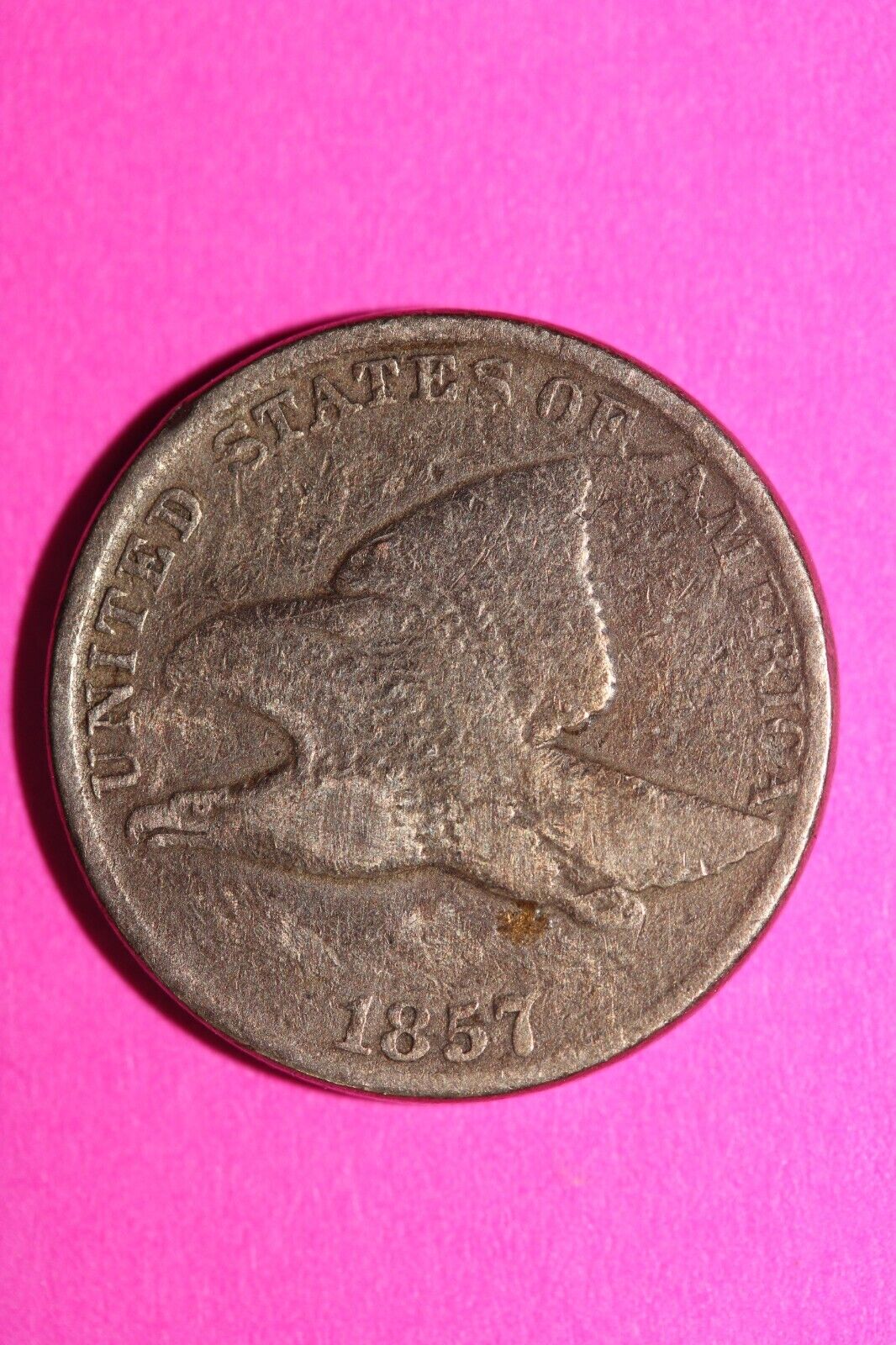 1857 Flying Eagle Cent Penny Exact Scarce Early Type Coin as Pictured 35