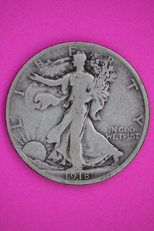 1918 S Walking Liberty Walker Half Dollar Coin Guaranteed Authentic Genuine 2413