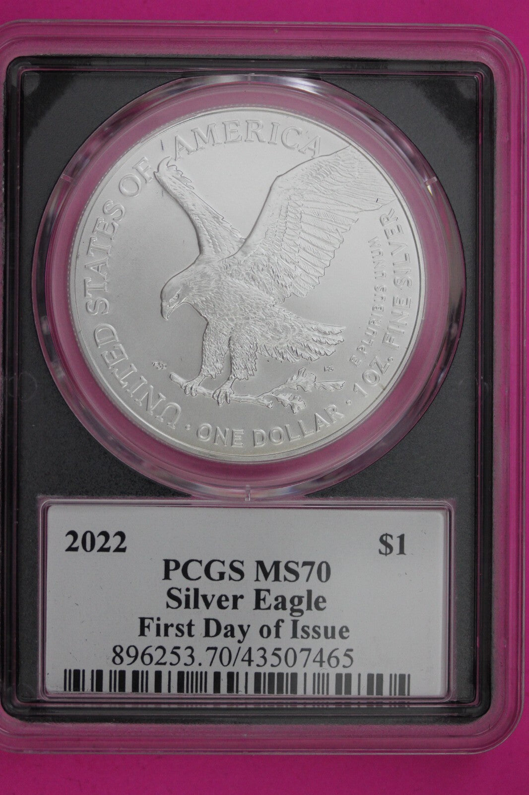 2022 MS 70 Silver Eagle Coin Emily Damastra PCGS Certified Graded Authentic 625