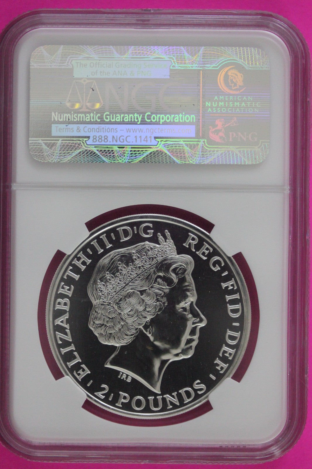 2015 MS 69 DPL Year Of The Sheep Great Britain Silver 2 Pounds NGC Certified 955