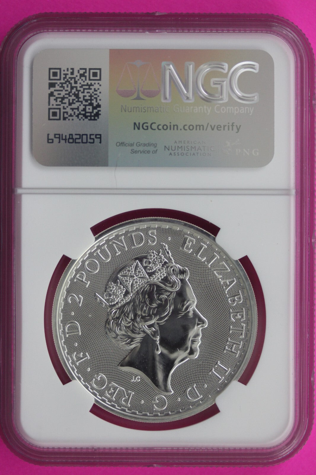 2017 MS 69 Great Britain £2 Britannia 20th Anniversary Privy NGC Graded Slab 745