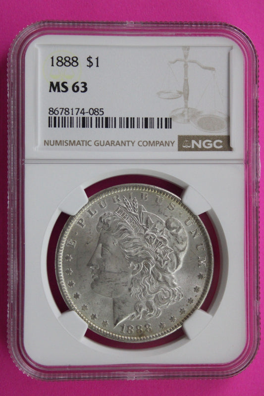 1888 P MS 63 Liberty Morgan Silver Dollar NGC Certified Graded Authentic 821