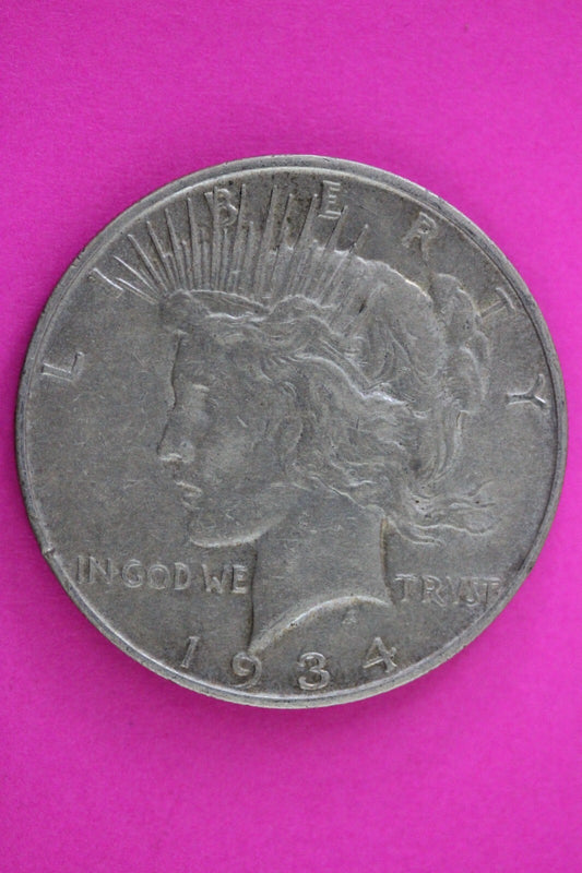 High Grade 1934 D Peace Liberty Silver Dollar Guaranteed Authentic Coin 1011