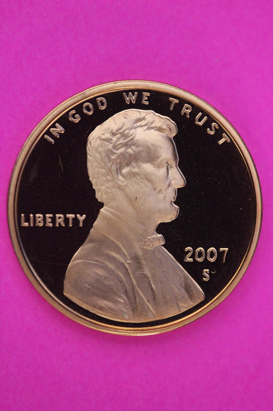 Gem Proof 2007 S Ultra Deep Cameo Lincoln Memorial Cent Same Coin In Pics TOM15