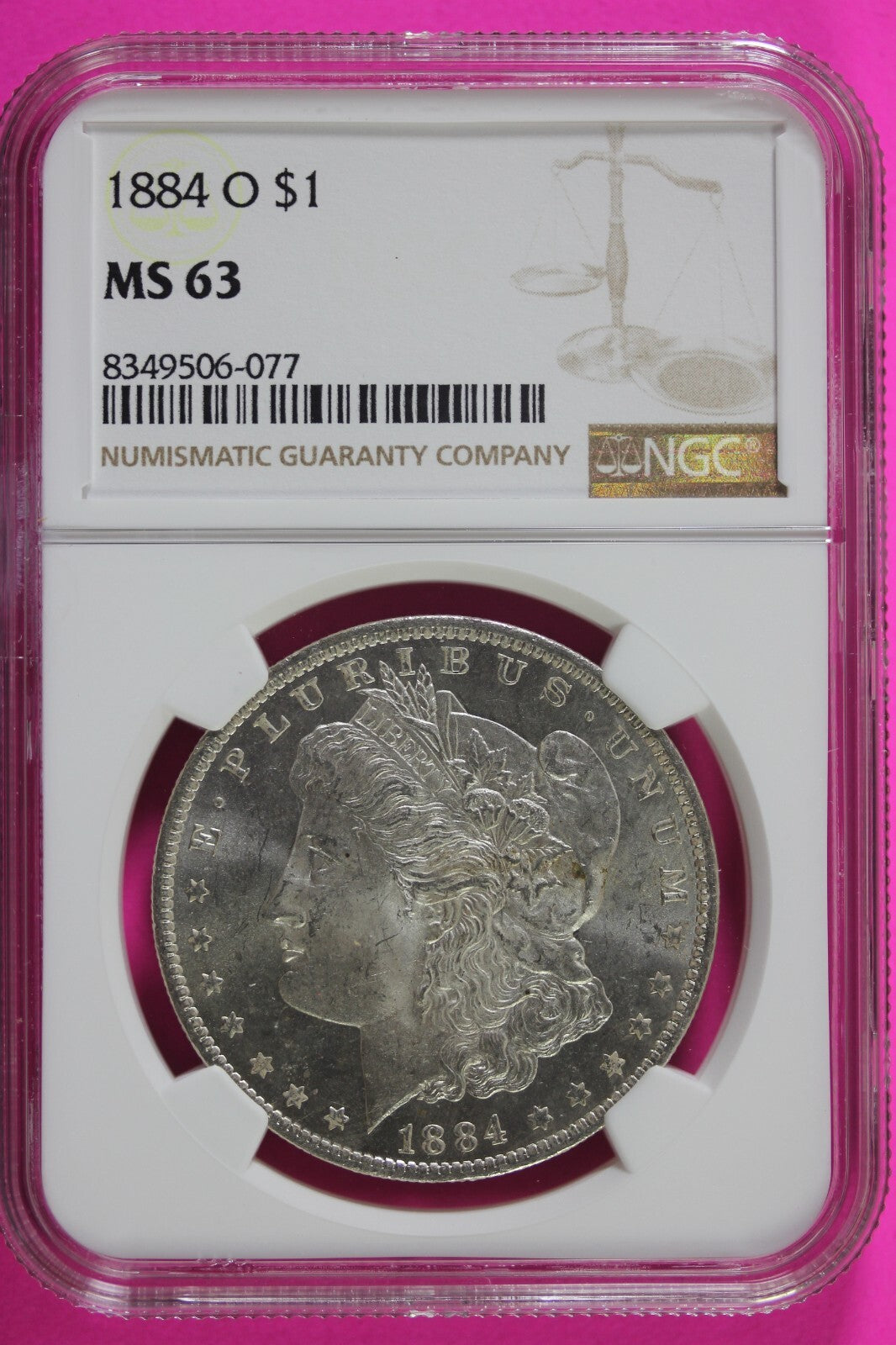1884 O MS 63 Liberty Morgan Silver Dollar NGC Certified Graded Authentic 659