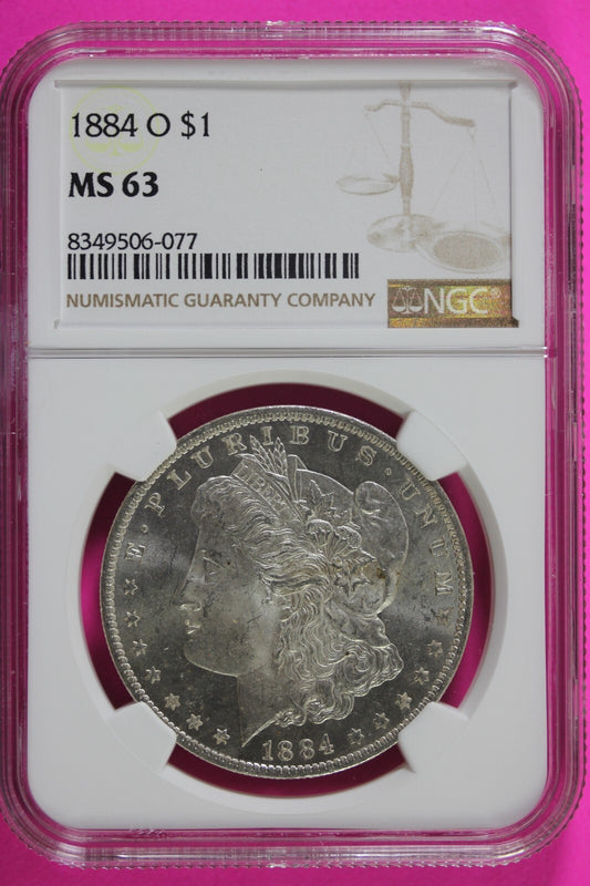 1884 O MS 63 Liberty Morgan Silver Dollar NGC Certified Graded Authentic 659