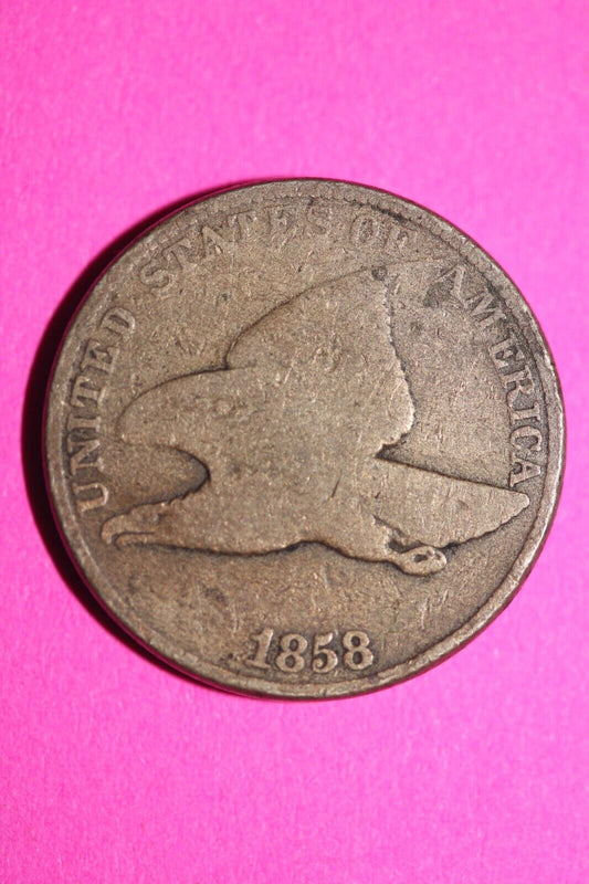 1858 Flying Eagle Cent Penny Exact Scarce Early Type Exact Coin as Pictured 83