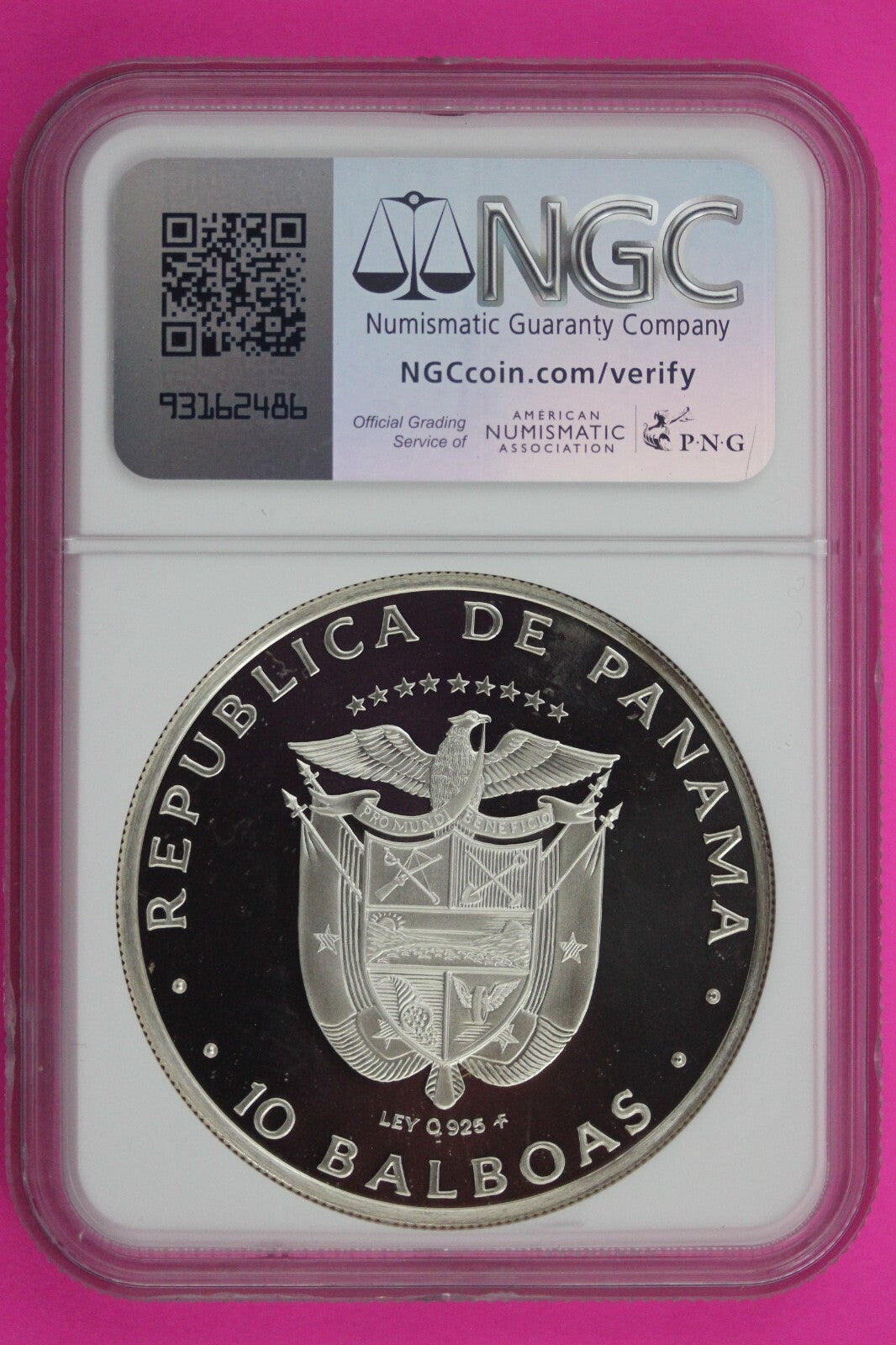 1978 Panama PF 67 Ultra Cameo Proof Silver 10 Balboas Canal Treaty Slab NGC 577